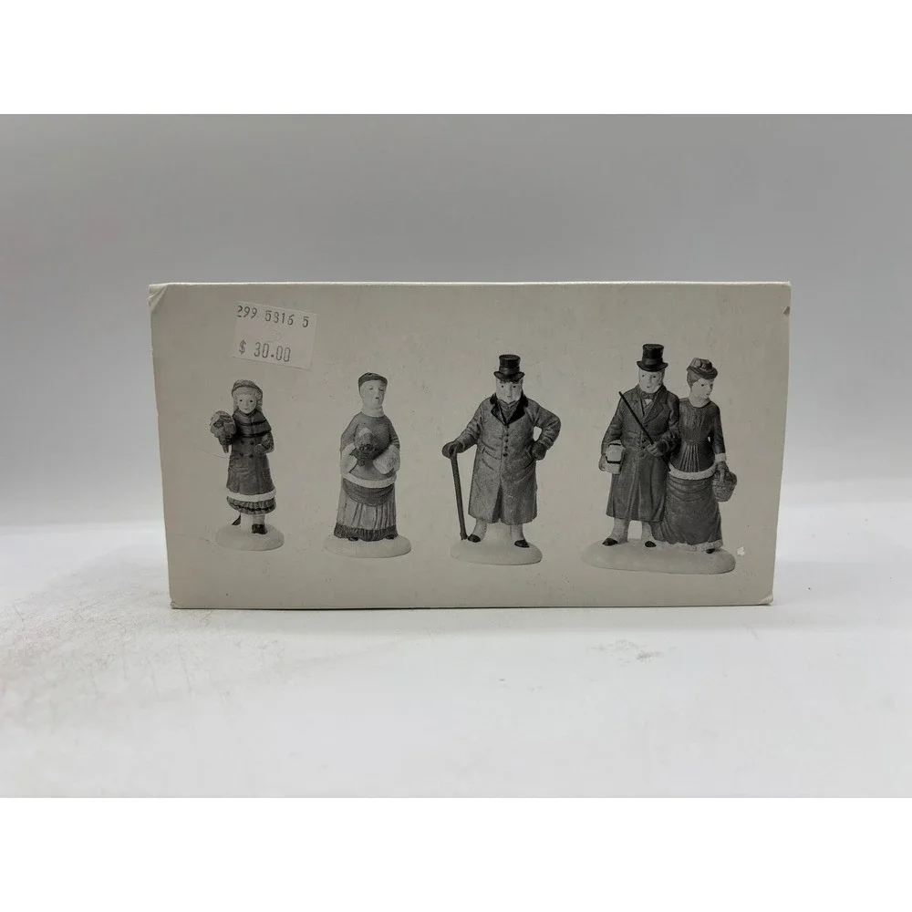 Department 56 1993 Vintage Heritage Village Chelsea Lane Shopper Set of 4 5816-5